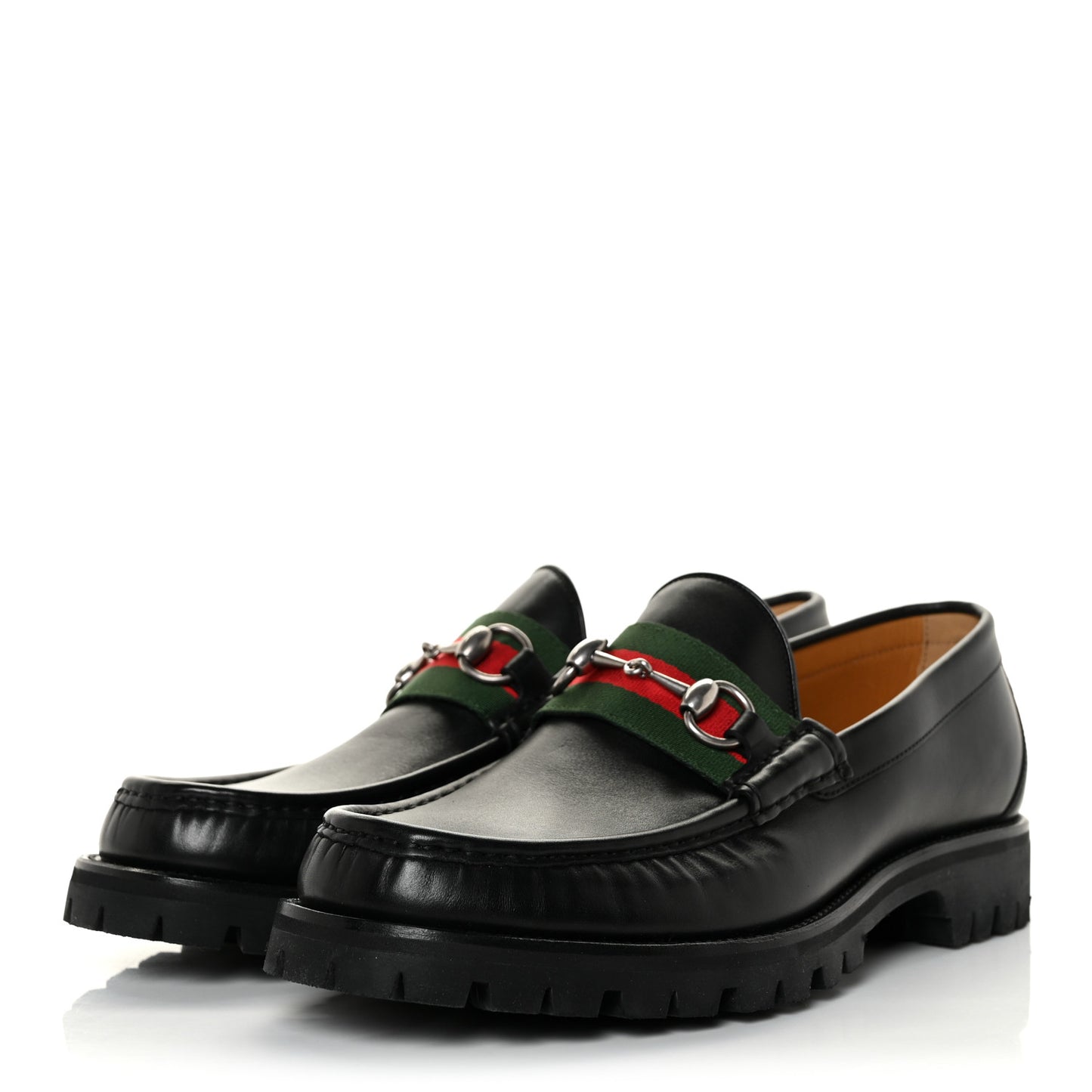 Cirano Lux Web Mens Horsebit Lug Sole Loafers 8.5 Black