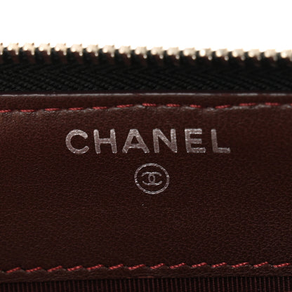 Chanel Lambskin Quilted Large Gusset Zip Around Wallet Black 7 of 11