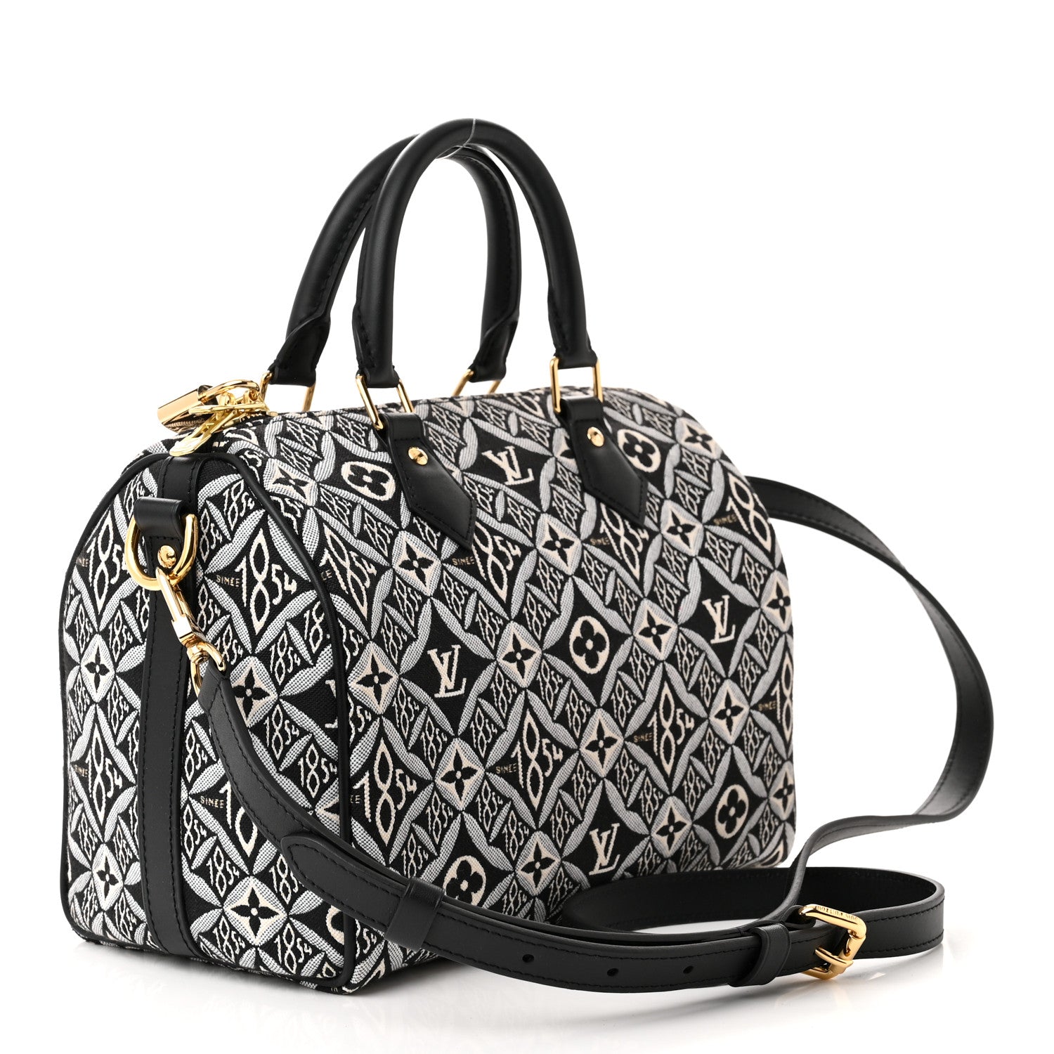 Louis Vuitton Jacquard Since 1854 Speedy Bandouliere 25 Black 3 of 10