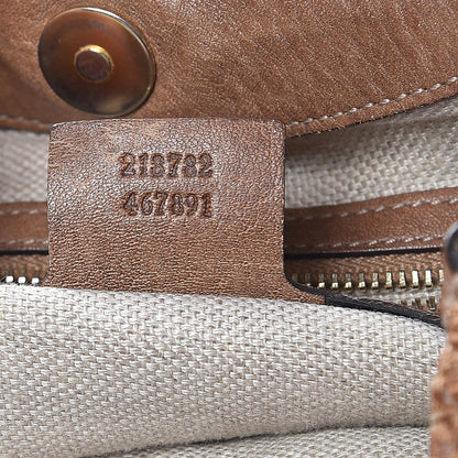 Gucci Grained Calfskin Medium Charlotte Hobo Light Brown 7 of 8