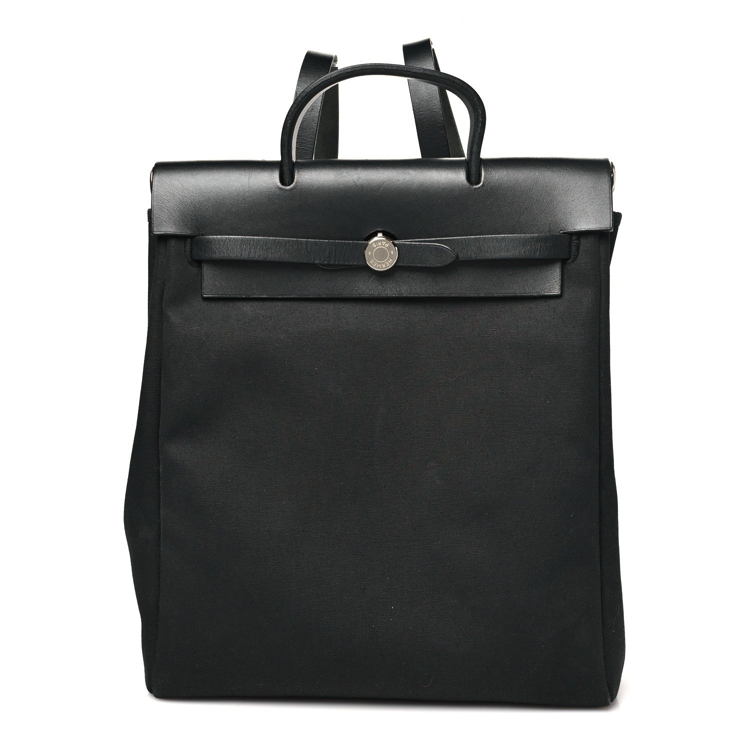 Hermes Toile Vache Calfskin Herbag 30 PM Backpack Black 1 of 10