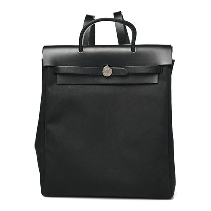 Hermes Toile Vache Calfskin Herbag 30 PM Backpack Black 1 of 10