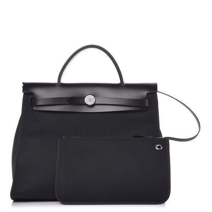 Hermes Military Toile Vache Hunter Herbag Zip PM 31 Black 3 of 9