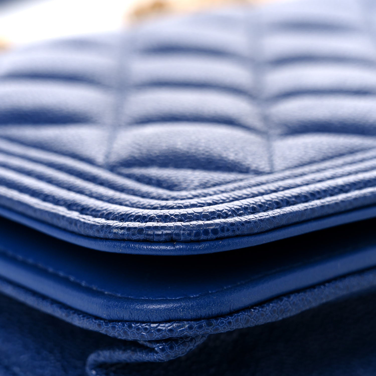 Chanel Caviar Quilted Boy Wallet On Chain WOC Blue 8 of 18