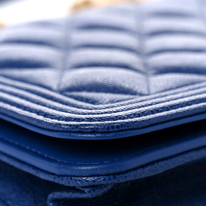 Chanel Caviar Quilted Boy Wallet On Chain WOC Blue 8 of 18