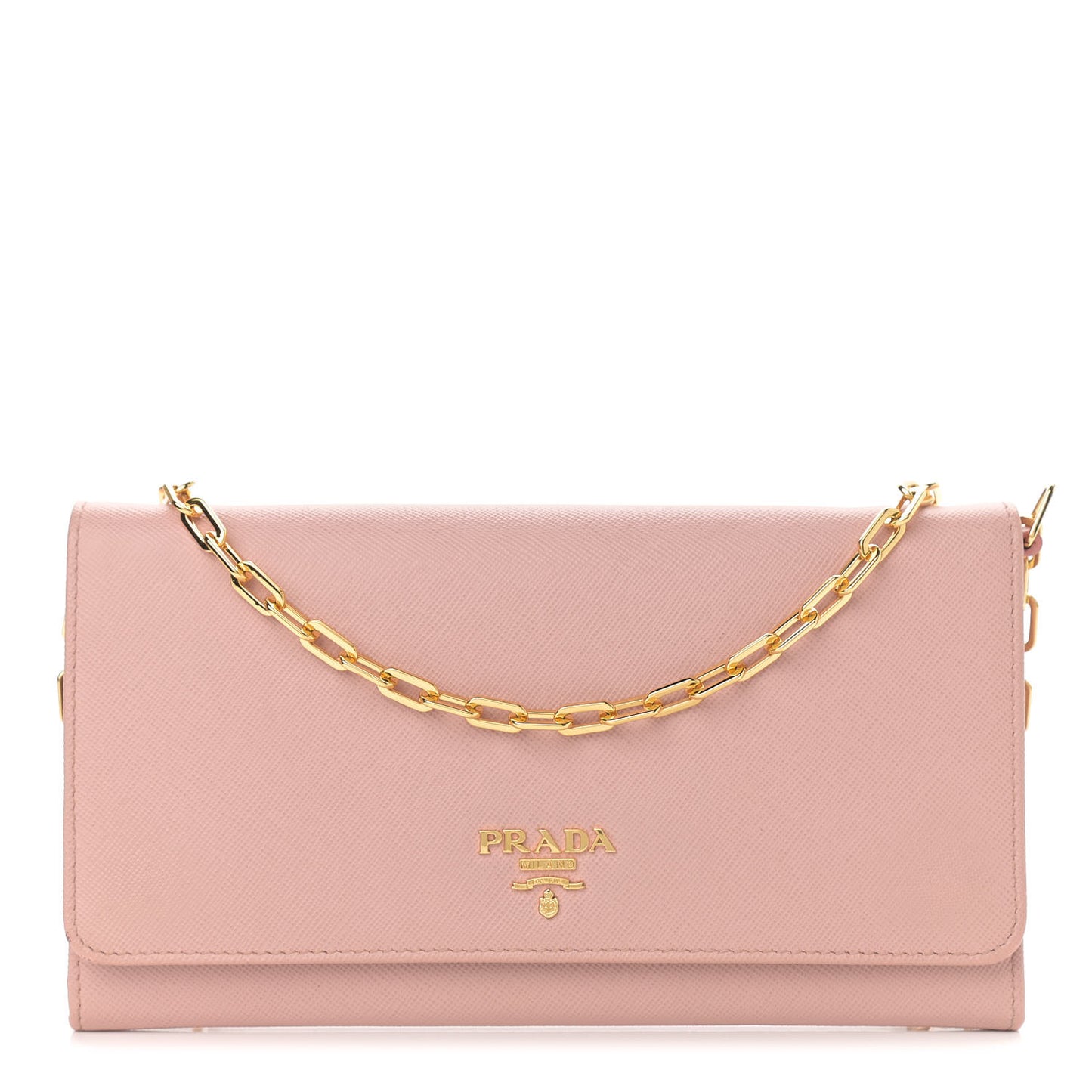 Saffiano Metal Oro Chain Wallet Orchidea