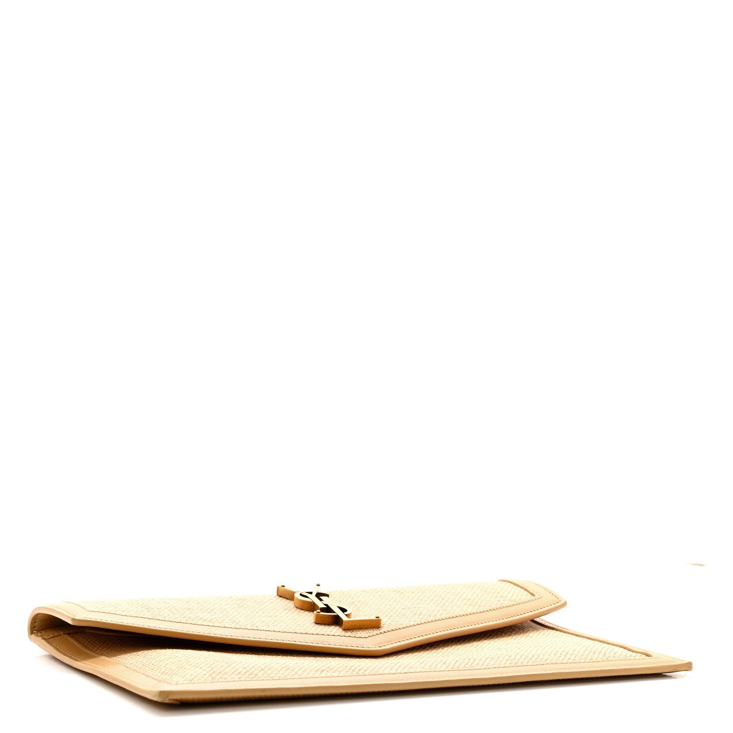 Saint Laurent Micro Raffia Uptown Pouch Natural Hay Blush 4 of 10