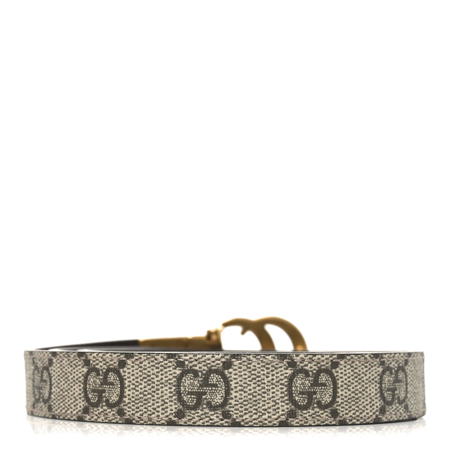 Calfskin GG Supreme Monogram Double G Reversible 20mm Belt 75 30 Beige New Acero