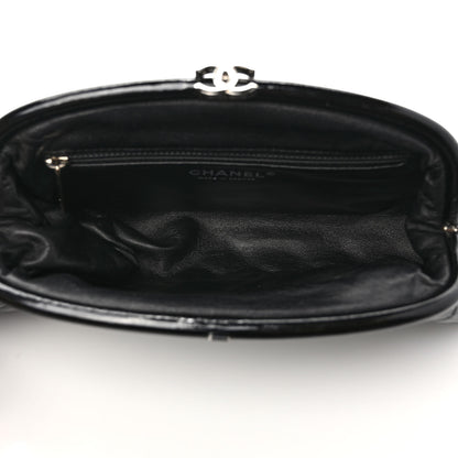 Chanel Distressed Patent Quilted Timeless Clutch Black 5 of 6