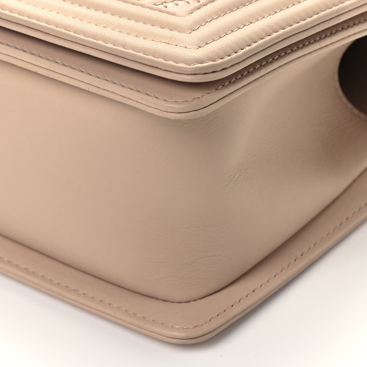 Chanel Caviar Suede Calfskin Chevron Medium Boy Flap Beige 10 of 12