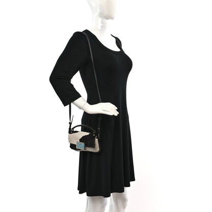 Fendi Calf Hair Cow Print Phone Baguette Black White 3 of 12