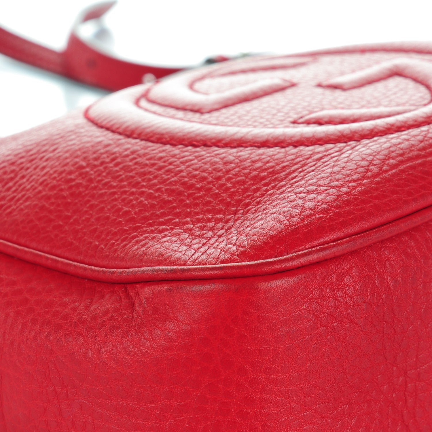 Gucci Pebbled Calfskin Small Soho Disco Bag Tabasco Red 5 of 8