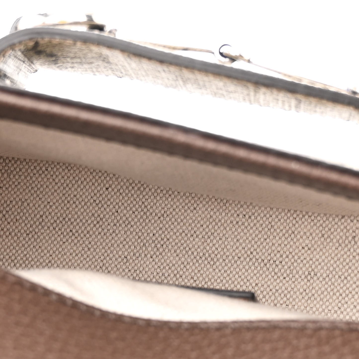GG Supreme Monogram Mini Horsebit 1955 Asymmetric Shoulder Bag Beige Ebony