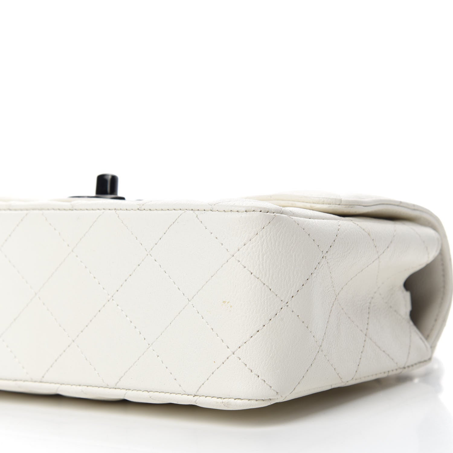 Chanel Crumpled Calfskin Quilted Mini Rectangular Flap White 7 of 11