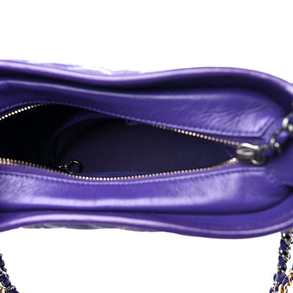 Chanel Aged Calfskin Chevron Quilted Small Gabrielle Hobo Purple 5 of 10