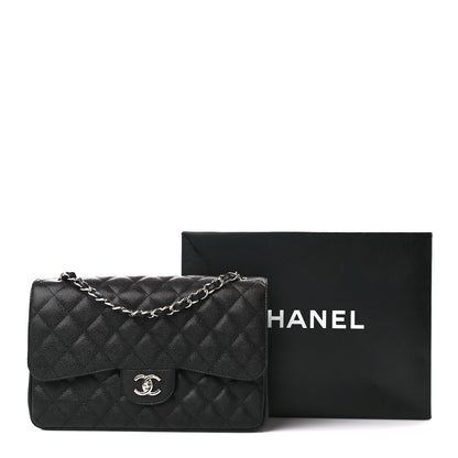 Chanel Caviar Quilted Jumbo Double Flap Black 12 of 12