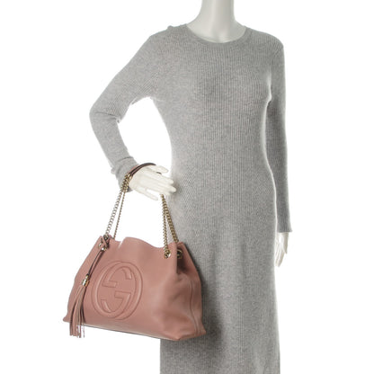 Gucci Pebbled Calfskin Medium Soho Chain Shoulder Bag Antique Rose 2 of 7