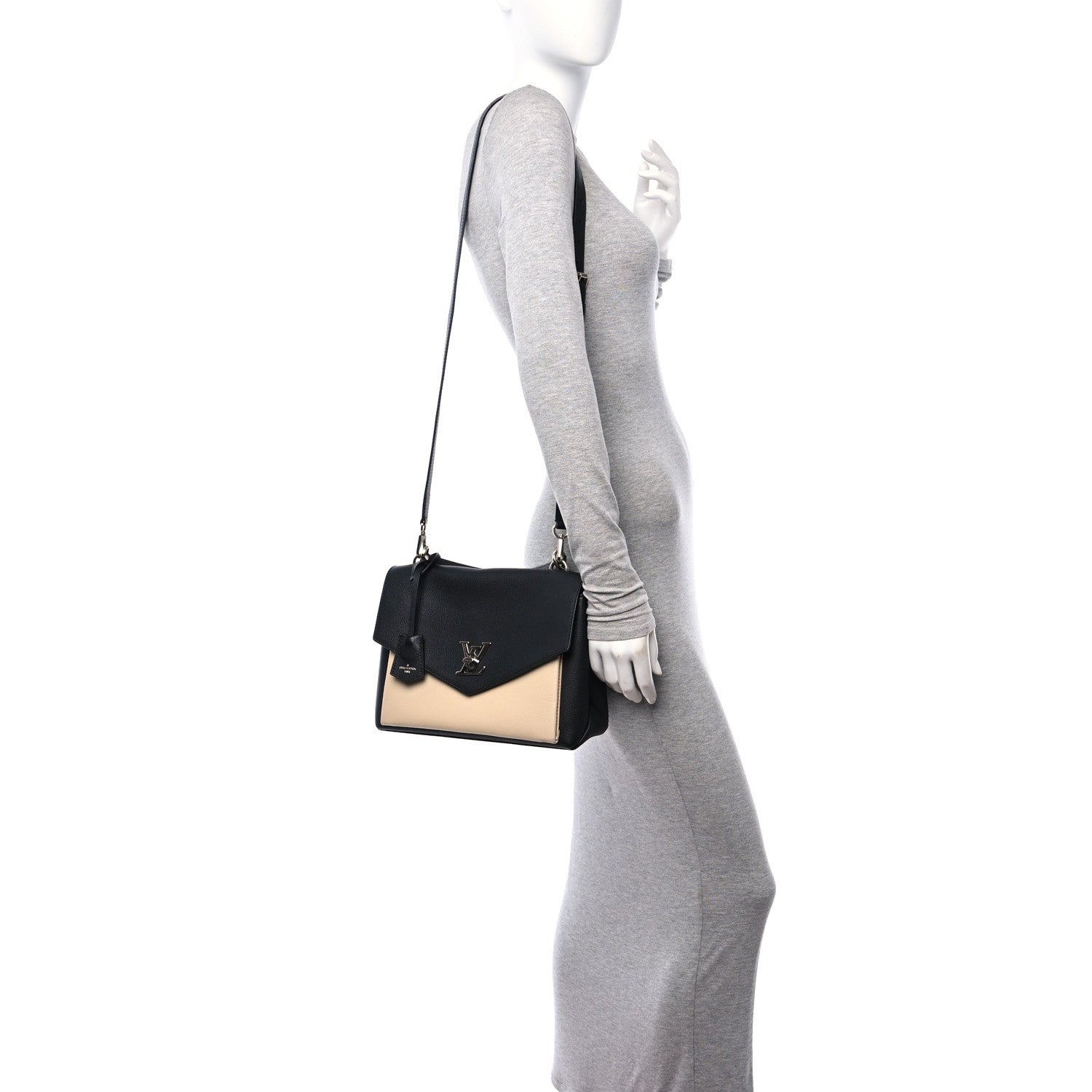 Louis Vuitton Soft Calfskin My Lockme Top Handle Vanille Black 2 of 10