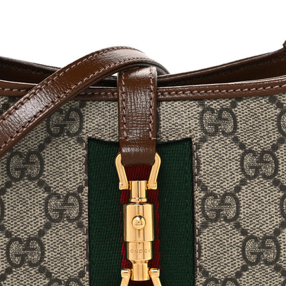 Gucci GG Supreme Monogram Azalea Calfskin Web Mini Jackie 1961 Hobo Beige Ebony Brown Sugar 8 of 10