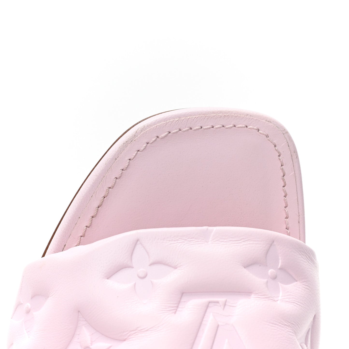 Lambskin Embossed Monogram Revival 95mm Mules 40 Rose Claire