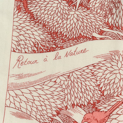 Hermes Cashmere Silk Retour a la Nature 140 Rose Bleu Ciel Jaune 4 of 5
