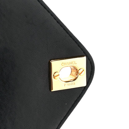 Chanel Lambskin Chevron Quilted Envelope Flap Black 7 of 12