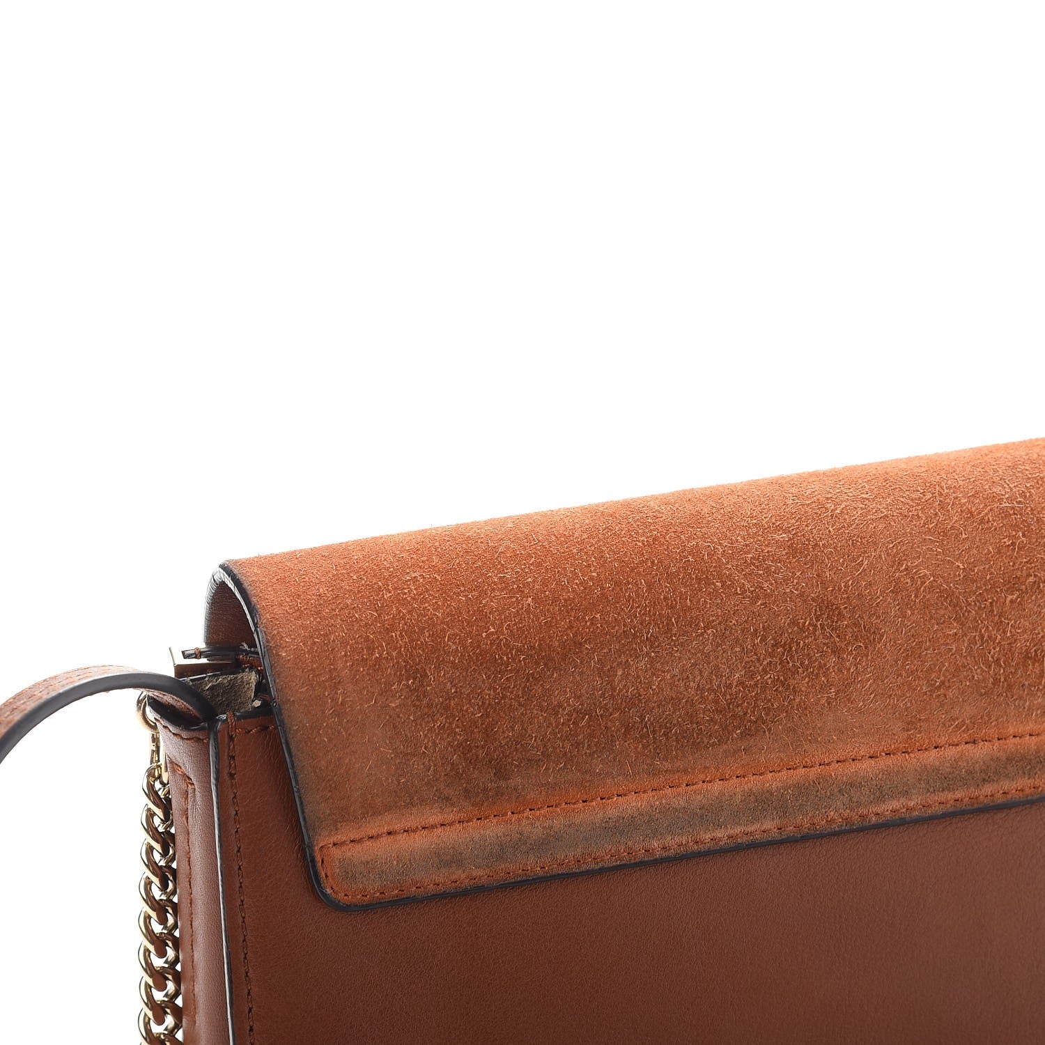 Chloe Suede Calfskin Small Faye Shoulder Bag Tobacco 8 of 10