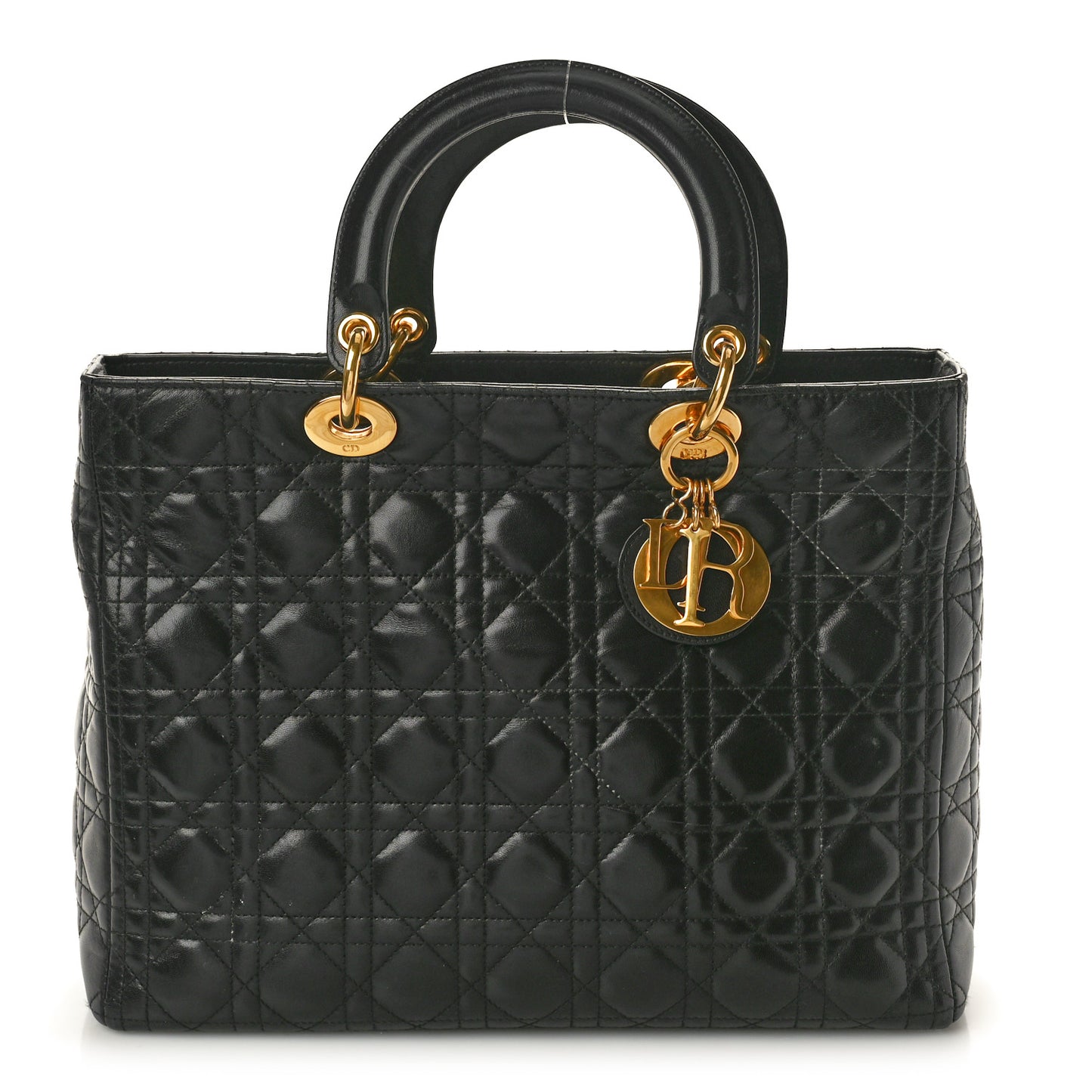 Lambskin Cannage Large Lady Dior Black