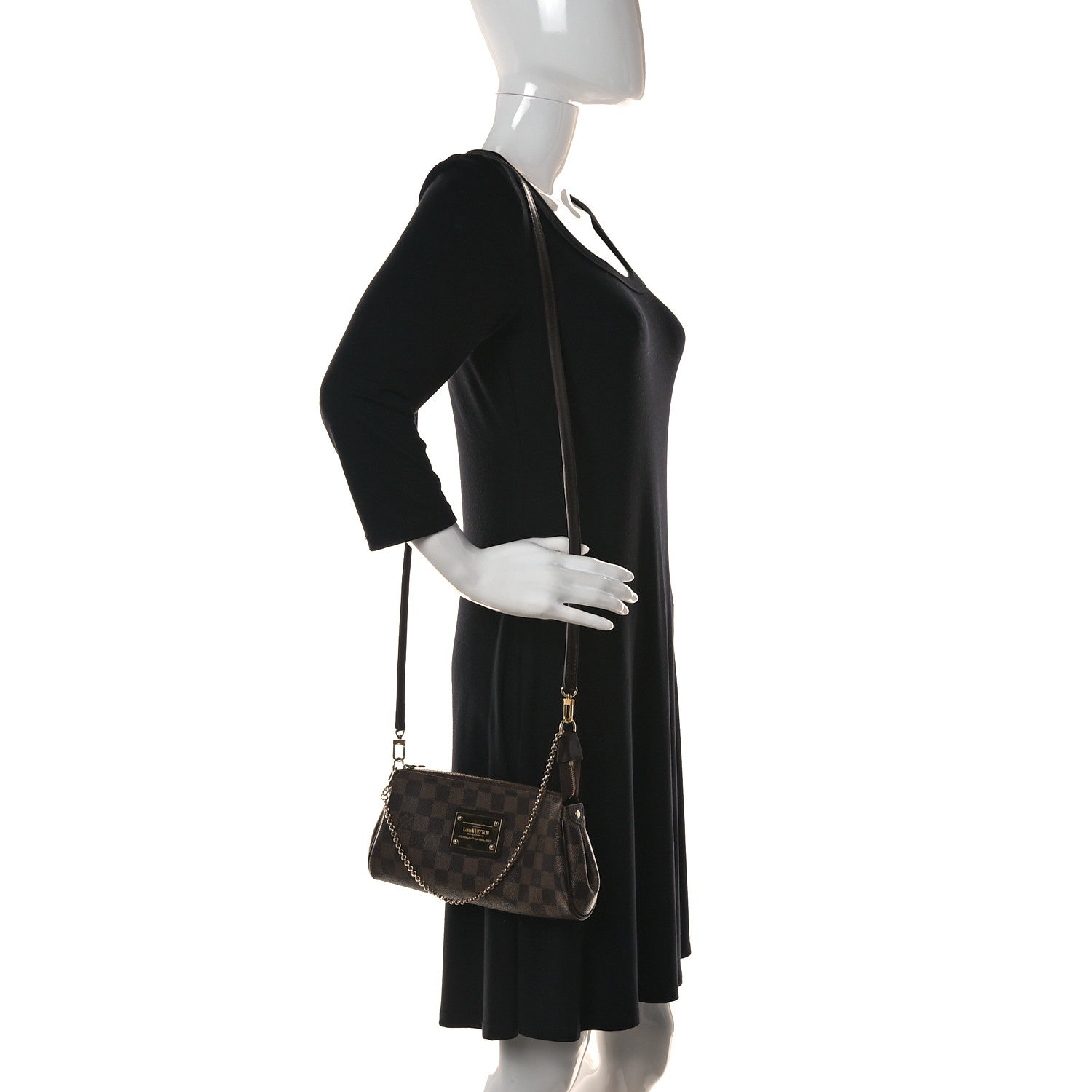 Louis Vuitton Damier Ebene Eva Clutch 2 of 8