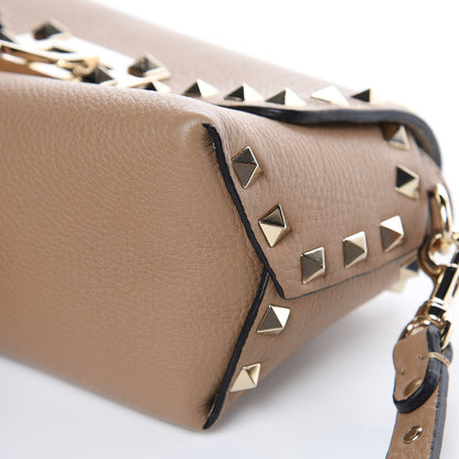 Valentino Garavani Pebbled Calfskin Mini Rockstud Crossbody Bag Deep Alpaca 8 of 8