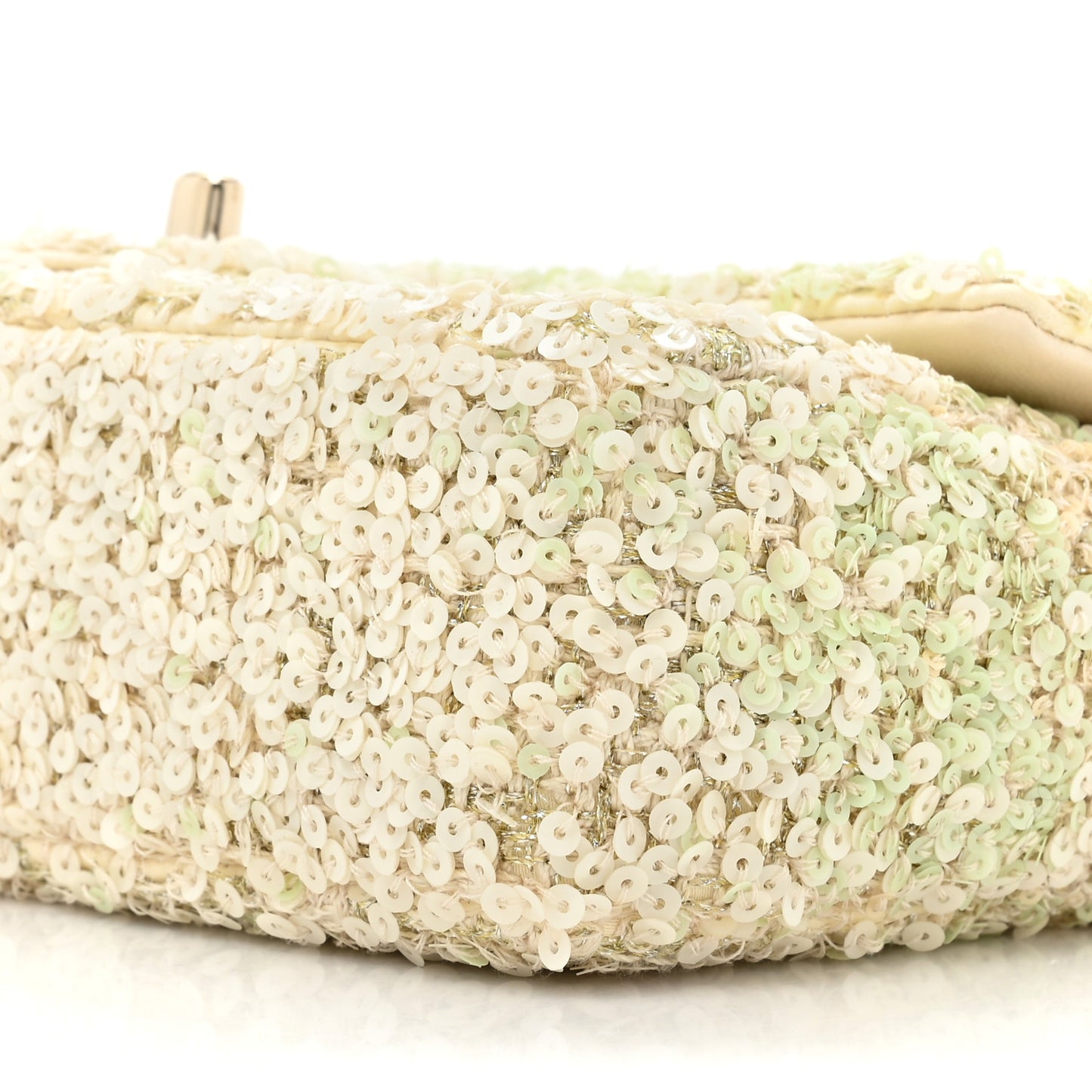 Shaded Sequin Mini Flap Light Green White Ecru