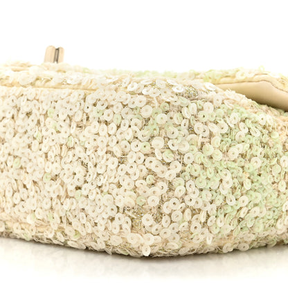 Chanel Shaded Sequin Mini Flap Light Green White Ecru 8 of 10