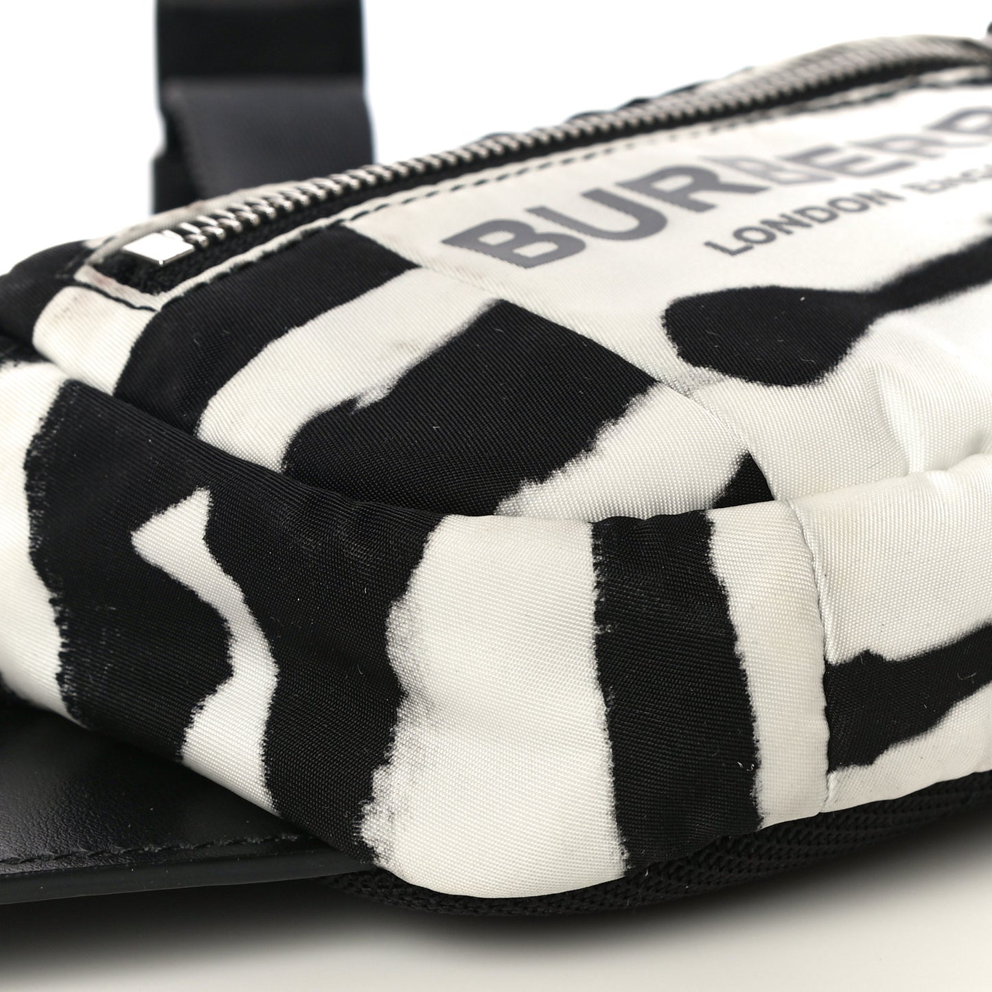 Nylon Logo Small Cannon Bum Bag Black White