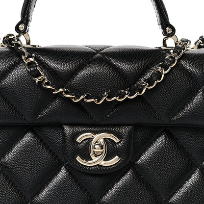Chanel Caviar Quilted Mini Retro Twist Top Handle Flap Black 9 of 12