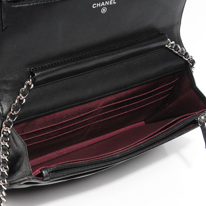 Chanel Lambskin Quilted Wallet On Chain WOC Black 4 of 8