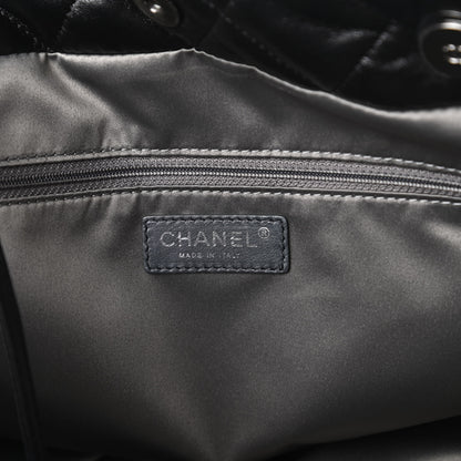 Chanel Lambskin Quilted Large Week End on Mars Tote Black 8 of 10