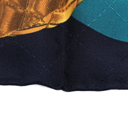 Chanel Silk CC Square Scarf Navy 10 of 10