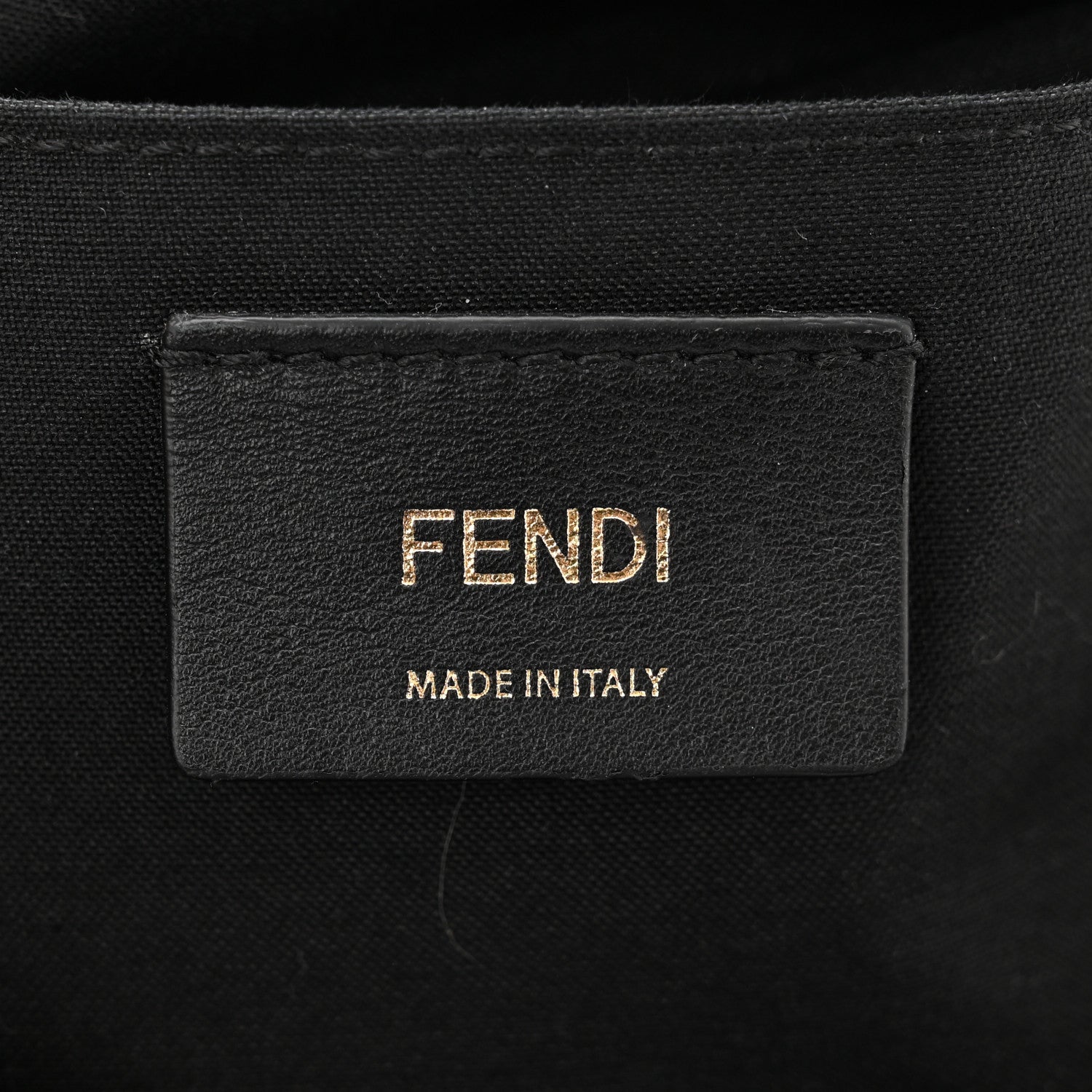 Fendi Glazed Fabric Vitello Century FF 1974 Stamp Patch Camera Case Mogano Panna Black 5 of 9