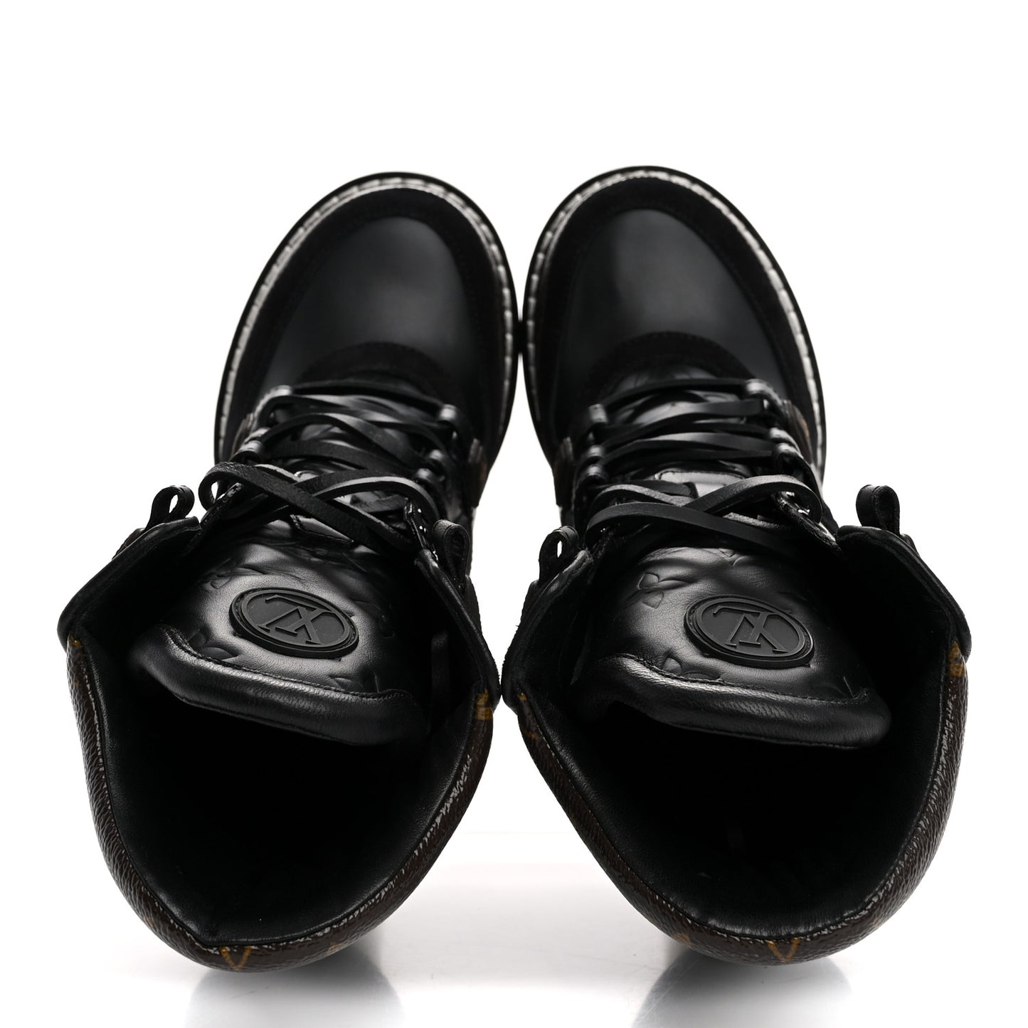Suede Calfskin Monogram Star Trail Ankle Boots 38 Black