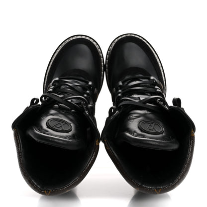 Louis Vuitton Suede Calfskin Monogram Star Trail Ankle Boots 38 Black 2 of 10