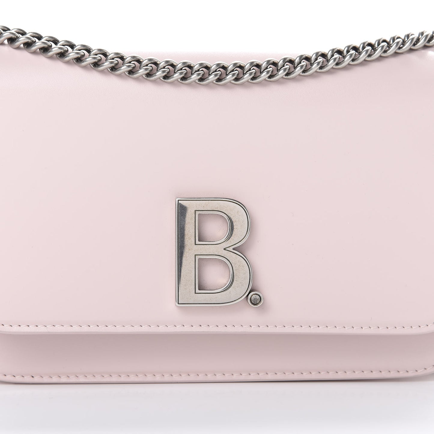 Smooth Calfskin B Wallet on Chain Light Rose