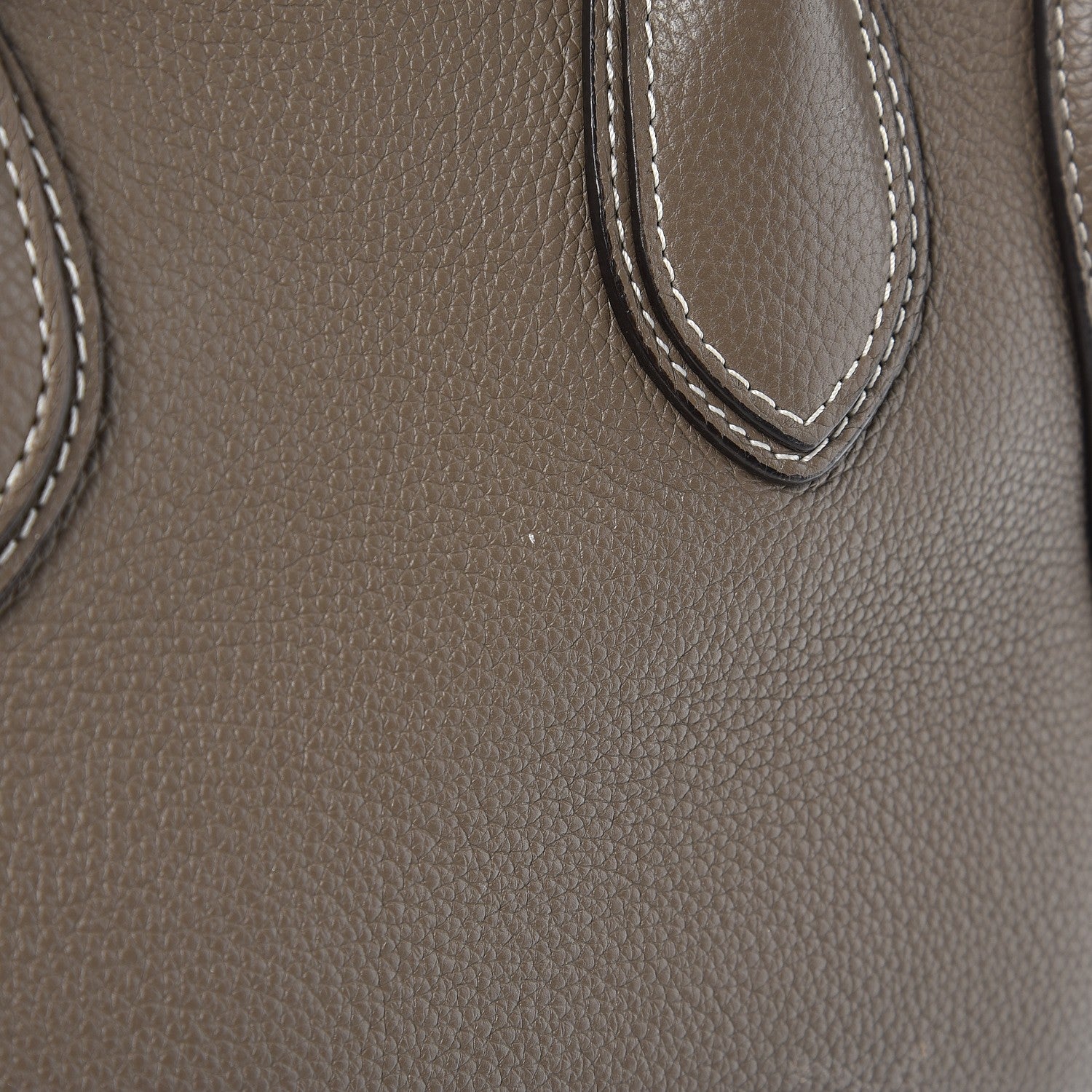 Celine Drummed Calfskin Mini Luggage Souris 9 of 11