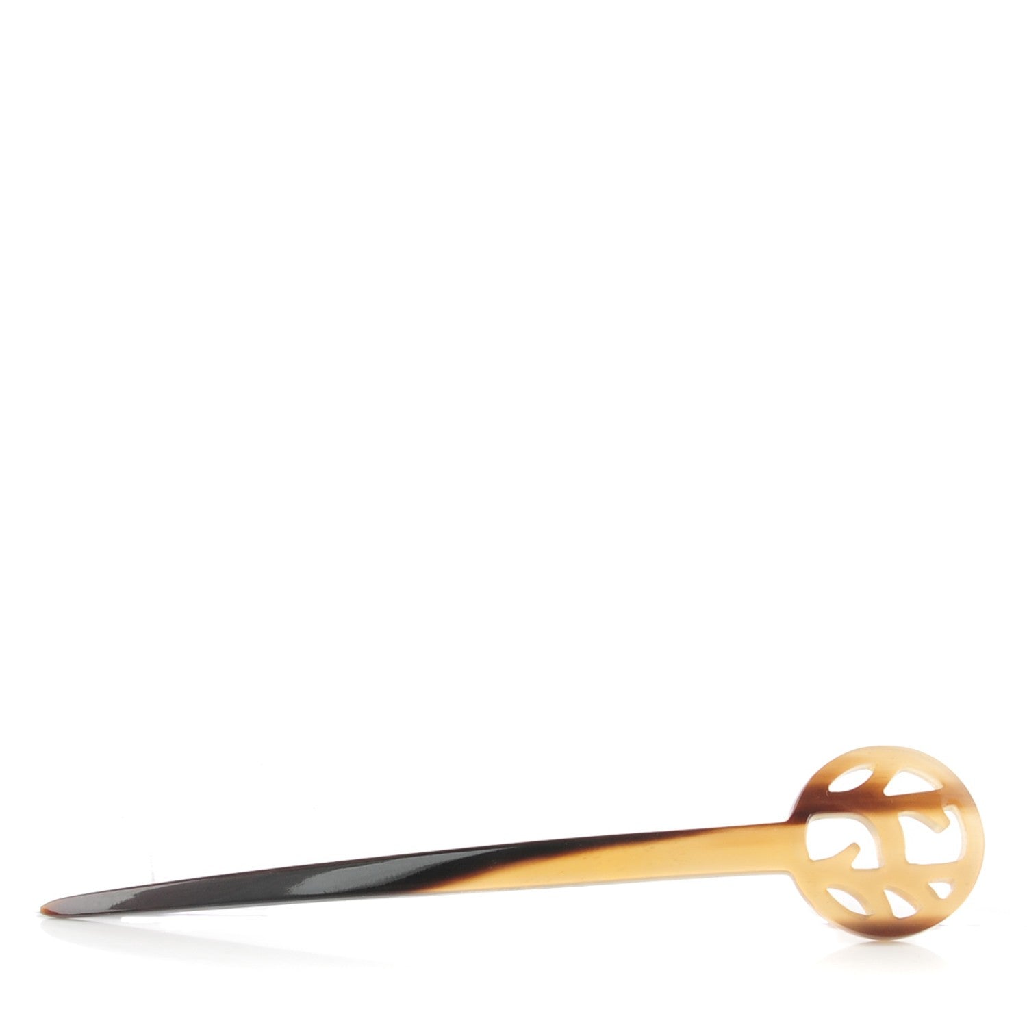 Hermes Buffalo Horn Curved H Droit Hair Pick 1 of 4
