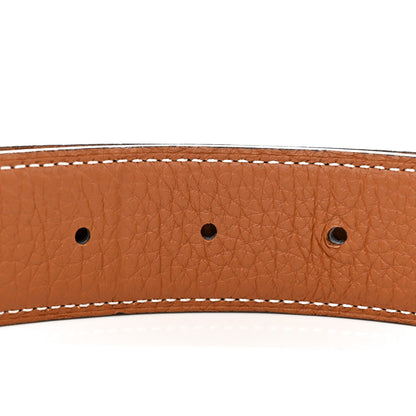 Hermes Box 135 Togo 32mm Faubourg H Belt 95 38 Black Gold 5 of 7