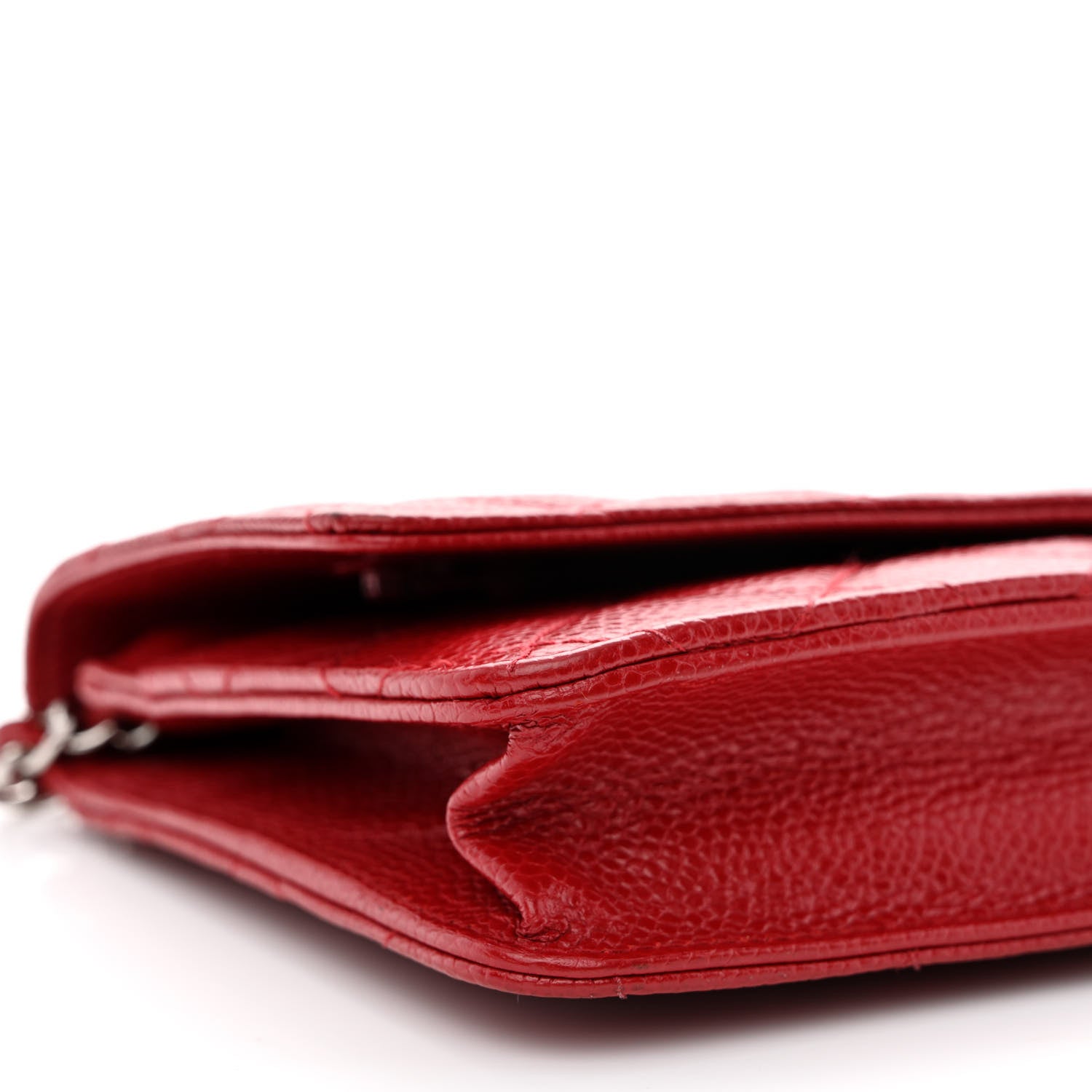 Chanel Caviar Quilted Wallet on Chain WOC Red 10 of 12
