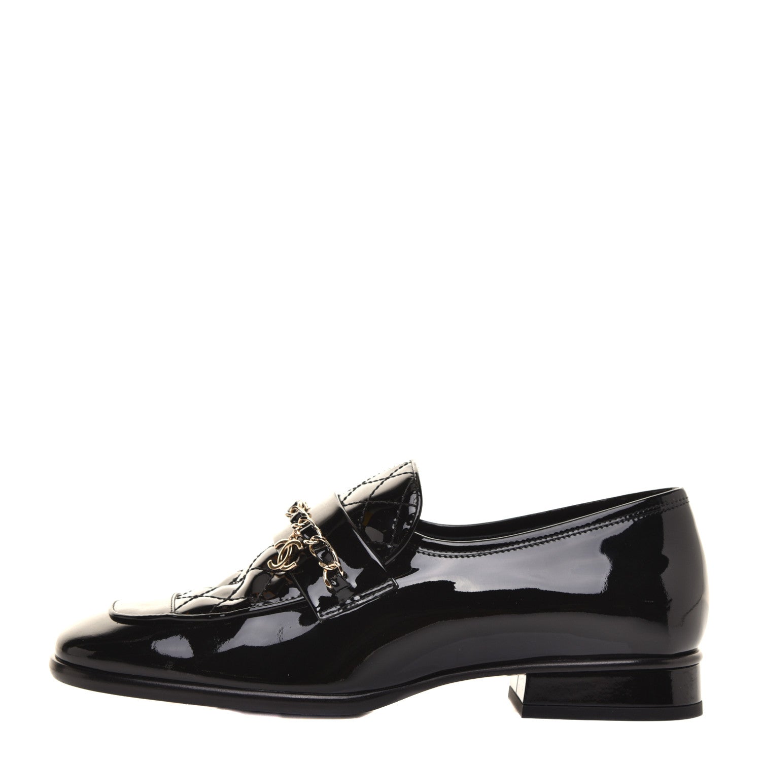 Chanel Patent Calfskin CC Chain Mocassin Loafers 36 Black 1 of 9