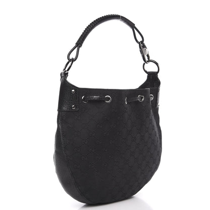 Gucci Monogram Drawstring Hobo Black 2 of 12