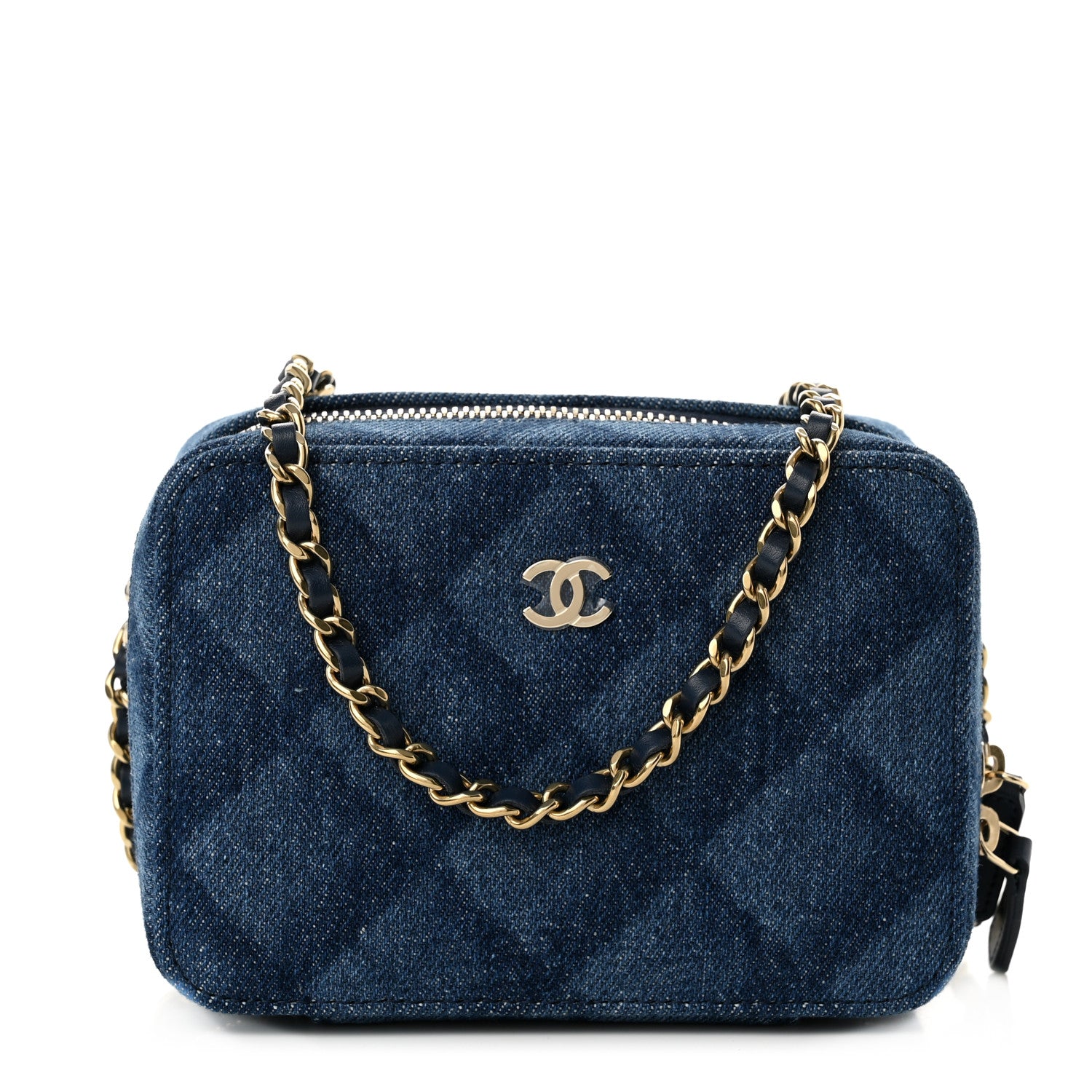 Chanel Printed Denim CC Camera Case Blue 1 of 10
