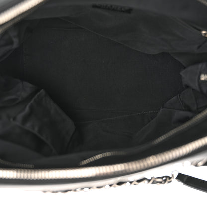 Chanel Lambskin Bubble Quilt Large Double Bowling Bag Black 5 of 11