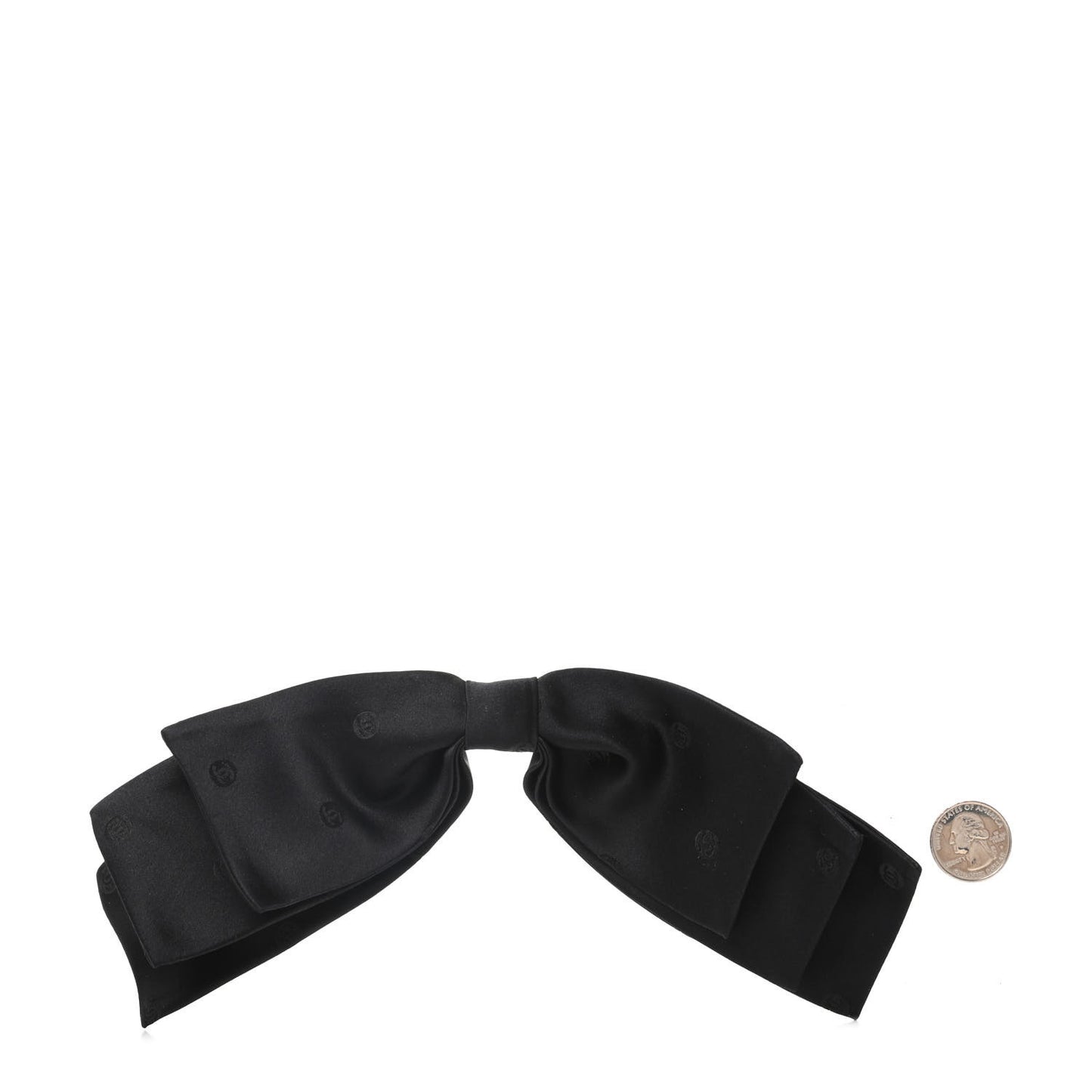 Satin CC Hair Clip Bow Black